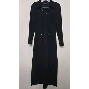 ABS Evening Collection Long Sleeve Gown Black Maxi Dress Size Medium